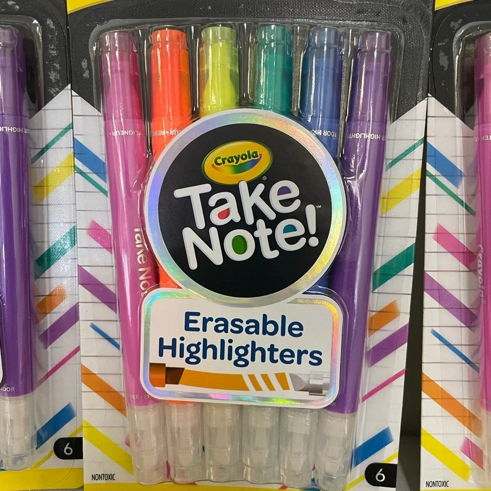 5 New Packs Of Crayola Erasable Highlighters